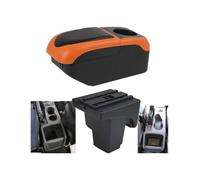 Boîte Rangement Centrale Pour Ford Pour Focus 3 MK3 2011-2023 Accessoires En Cuir Pour Accoudoir Voiture Boîte Rangement Pour Console(S1 Black-orange 6usb)