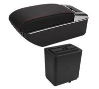 Boîte rangement console centrale Pour Peugeot Pour Partner Pour Tepee 2010-2020 Boîte D'accoudoir De Voiture(A1 Noir rouge 7USB)