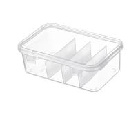 Boîte Rangement en Plastique, Transparent Petit | Compartiments divisés, Organiteur utilitaire, Optimition d'espace, Pr employés bureau