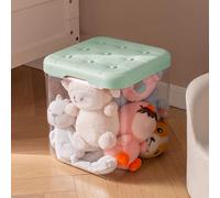 Boite Rangement Etanche 22.5 L,Caisses Empilables En Plastique Transparent,Boite De Rangement En Plastique Avec Couvercle Pour Jouets,Peut Être Utilisé Comme Tabouret,Multiusage(Green)