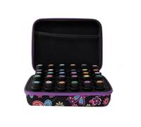 Boite Rangement Huiles Essentielles Boîte de Rangement for huiles essentielles, 30 emplacements, 5 ML, 10, 15, Organiseur à Suspendre for parfums pour Voyager(BlackPurple,15ML)