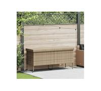 vidaXL Boîte Rangement Jardin Roues Beige 160x55x75 cm résine tressée