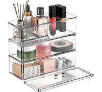 Boîte Rangement Maquillage Transparent 3 Niveaux Vendos85