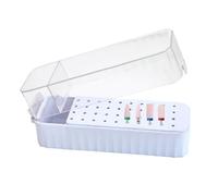 Boîte Rangement - Organisateur Outils Ongles | Coffret Stockage | 40 Trous ABS Anti-poussière, Couvercle Transparent Électroplaqué, Présentoir À Insérer, Pour Fraises, Détails Artistiques, Mat