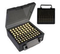 Boite Rangement Piles 33,5 × 23,5 × 7,5 Cm,Grande Capacité Organiseur de Piles 72,Plastique étui de Rangement Dédié, Conception en Mousse Amovible,Compatible Avec Rechargeables Aa/Aaa Et Standard