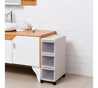 Boite Rangement Plastique Bureau Cadre de Tour de Rangement pour Chariot à tiroirs avec tiroirs Transparents, Armoire de Sol étroite et Haute avec roulettes, Tour de Commode étroite, unité d