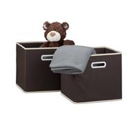 Boîte rangement pliable Casier Caisse ouverte pliante Coffre Panier marron lot 4