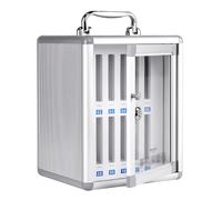Boîte Rangement Pour Téléphones Portables À 12/24/36/48/60 Emplacements, Armoire Rangement En Alliage D'aluminium Avec Poignée, Pour L'école, La Salle Sport, L'armée(12 slots)