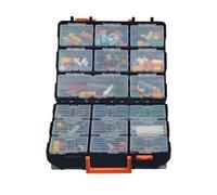 Boîte Rangement Quincaillerie - Coffre À Outils Amovible | Boîtier Transparent Double Face À Main | 16 Compartiments, Poignée Double Ouverture, Plastique PP, 36x34x13cm, Pour Pièces Détachées, Matérie