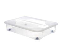 EDA PLASTIQUE Coffre de rangement dessous de lit Gigabox 60 L - Naturel - 80 x 60 x 17 cm