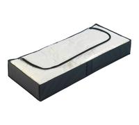 Boite Rangement Sous Lit Deep Black, Rangement Sous Lit, Grande Capacité De Rangement Pour Vêtement Et Linge De Lit, Ouverture Transparente Et Fermeture éclair, Plastique, 105x15x45 Cm, Noir - Wenko