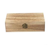 Boîte rectangulaire à clapet en bois pour bijoux, thé, café, accessoires, rangement de bureau, texture bois naturel (couleur claire)