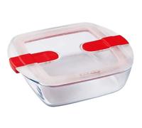 Boîte rectangulaire avec couvercle - PYREX - 1451021 - 20 x 17 cm - 1 L - Cook & Heat - Base en verre borosilicate
