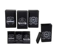 Boîte rectangulaire COFFEE TEA & SUGAR en métal