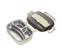 Boîte Repas Acier 304 1400ml Fuite Travail Boîte Repas Acier(green) | Structure multi-case, contrôle portions, repas équilibrés, fuite, soupe pour salade sauce