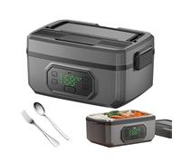 Boîte-repas électrique avec batterie 24000 mAh - 1,6 L récipient intérieur en inox 304, charge rapide 18 W, fourchette & cuillère incluses - Idéal pour le camping, le chantier et les activités outdoor