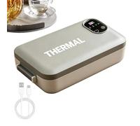Boîte Repas Électrique Chauffe-repas sans fil étanche 7200 mAh avec | Réchauffeur De Boîte À Lunch Pour Les Trajets Quotidiens, , L'École, Le Bureau Et Le Gris