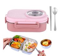 Boîte Repas Enfant Acier Inoxydable - Conteneur Alimentaire À 3 Compartiments,Conteneur À Déjeuner Portable | Pour Élèves Étudiants Professionnels Occupés Fitness Extérieur Pique-Nique Voyages