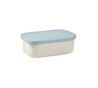 BEABA, Boîte repas enfant en inox, couvercle en silicone et housse de protection, Gris velours et bleu