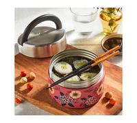 QWETCH Boîte Repas Isotherme Poignée Motifs (Anémones, 850 ml)