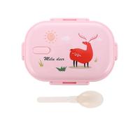 Boîte Repas Isotherme en Acier Inoxydable 700ml Rose pour Garçon Fille | Deux Compartiments, Couvercle Anti-chute Joint Silicone, Four-boucles, Cuillère Incluse