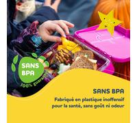 Boîte repas junior 6 compartiments 21,3 x 15 x 4,5 cm sans BPA
