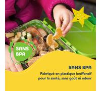 Boîte repas junior 6 compartiments 21,3 x 15 x 4,5 cm sans BPA
