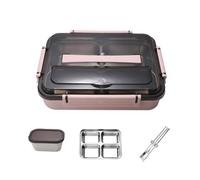Boite Repas Umami Premium Lunch Box Adulte Doublure Amovible en Matériau 316, Idéale Pour les Collations et les Sandwichs (Pink)