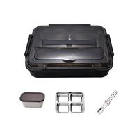 Boite Repas Umami Premium Lunch Box Adulte Doublure Amovible en Matériau 316, Idéale Pour les Collations et les Sandwichs (Black)