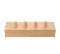 Boîte résonatrice en bois khaki à 4 trous pour diapason | Support stable avec rangement intégré, maintient les diapasons , amplifie les vibrations pour des sons plus clairs