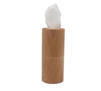 Boîte Ronde De Rangement De Mouchoirs En Papier Support De Mouchoirs Pour Voiture 1 Pièce (Grain De Bois Clair) Distributeur De Serviettes