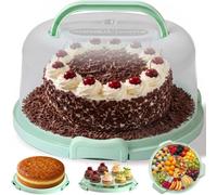 Boîte Ronde de Transport pour Gâteau Couvercle et Poignée - Récipient de Rangement, Plateau pour Dessert - Cadeau Parfait pour Femme