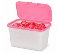 Boîte Rose avec Couvercle pour Capsules de Lessive et Lave-Vaisselle | Couvercle rabattable, Format compact pour étagères, Surface facile à essuyer, Pour buanderie et cuisine