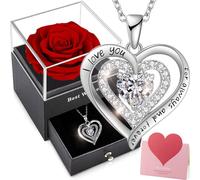 Boîte Rose eternelle,Rose Conservée Stabilisée Rouge,Vraie Fleurs Préservée pour Fête des Grand-Mères Fête des Mères Saint-Valentin Jour de Noël Fiançailles Mariage Thanksgiving Amies Épouse Cadeau