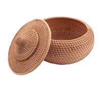Boîte rotin ronde - panier fruits osier couvercle, panier pain rangement, saule tissé - boîte Étiquette