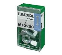 BOÎTE S 2 pcs VIS METRIQUE CAB HEX +ECROU CINC M10x20mm FADIX