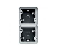 Hager Boîte saillie vide Cubyko double verticale 2P IP55 composable gris