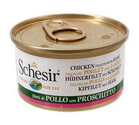 Boîte SCHESIR Cat poulet + jambon en gelée 85 g