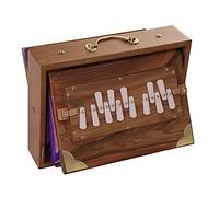 Boîte Shruti Classique Surpeti en Bois de Teck avec Garnitures en Laiton Accordée à 440 Hz, Parfaite pour Yoga, Kirtan, Thérapie Sonore, Marron,
