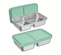 Boîte Snack Acier 2 Compartiments Empilable Boîte Snack Acier(Green)