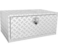 Boîte sous le camion, 914 x 610 x 610 mm Boîte de rangement pour pick-up, boîte à outils en aluminium à plaques de diamant avec serrure & clés, boîte de rangement étanche pour remorque avec verrouilla