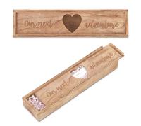 Boîte Souvenir Test de Grossesse, Bois Boîte Annonce Grossesse Collection de Souvenirs de Révélation de Bébé Coffret Cadeau Annonce Grossesse pour Mari Père Grands-Parents (Marron)