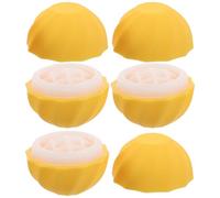 Boîte Sphérique à Lèvres Rechargeable en Plastique, Lot de 5, Jaune | Application Uniforme, Facile à Transporter, Distribution Aisée, Format Compact pour Mini Maquillage, Style Chic