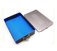 Boîte Stérilisation For Instruments Chirurgicaux En Alliage D'aluminium Avec Tampon Silicone, Plateau Chirurgical Médical, Résistance Aux Hautes Températures Et Pressions(Gray)