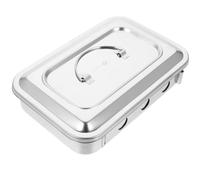 Boîte Stérilisatrice en Acier Inoxydable Couvercle et Plateau Perforé | Surface Polie Brillante, Anneau de Préhension, Immersion Pratique, Rangement Organisé pour Aiguilles de Piercing