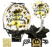 Boîte surprise à faire soi-même avec ballons, emballage cadeau en argent, ballon, pull up, cadeau d'anniversaire, boîte surprise pour la famille, les enfants, les amis