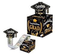 Boîte surprise amusante avec effet extractible pour remise de diplôme, pour argent liquide, baccalauréat et maître, boîte pour examen (A)