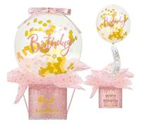 Boîte surprise d'anniversaire avec ballons, boîte à ballons pour cadeaux en argent, boîte cadeau Diy Happy Birthday, emballage cadeau pour votre famille, vos enfants, vos amis