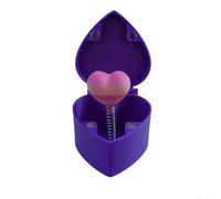 Boîte surprise en plastique multicolore en forme de cœur avec impression 3D romantique pour Saint-Valentin, anniversaire de mariage, petit porte-bijoux 6,6 x 6,2 cm (boîte violette)
