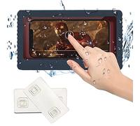 Boîte Téléphone de Salle de Bains Étanche Support de Téléphone Mural Étui à Montage Mural en Verre Miroir en Verre Support de Douche Boîte de Rangement D'étanchéité Coque de Téléphone Boîte (Bleu)